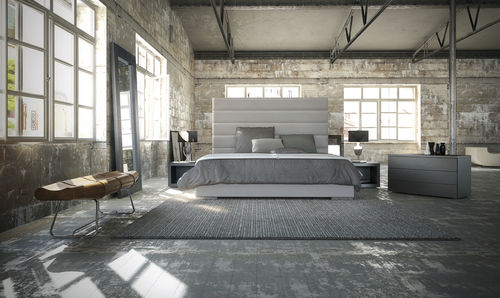 Letto matrimoniale - PRINCE - QUEEN - MODLOFT - contemporaneo / con testiera imbottita / in pelle
