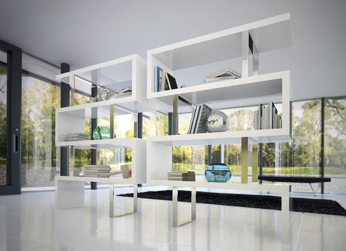 Libreria contemporanea - PEARL - MODLOFT - in legno / bianca