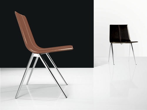 Sedia da pranzo contemporanea - MAYFAIR - MODLOFT - in pelle / imbottita / per uso residenziale