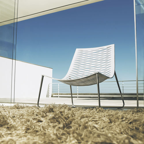 Chaise longue contemporanea - YORK - MODLOFT - in pelle / bianca
