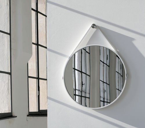 Specchio a muro - GEORGE 24IN; GEORGE 36IN - MODLOFT - contemporaneo / rotondo / in pelle