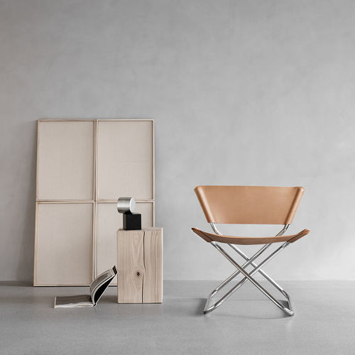 Sedia contemporanea - 801 - Engelbrechts - da interno / in pelle / con supporto in metallo