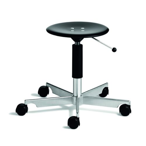 Sgabello operativo contemporaneo - 2532 - Engelbrechts - in raso / in pelle / in legno