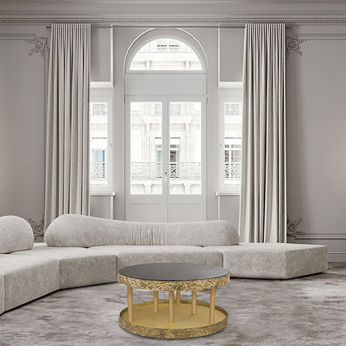 Tavolino basso classico - HE-040 - BOHEME DESIGN - in vetro / in legno lucido / con supporto in legno con vernice di protezione