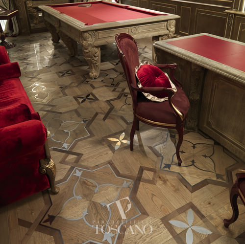 Parquet massello - FEDERIGHI - Parchettificio Toscano Srl - in rovere / in noce / con intarsio in metallo