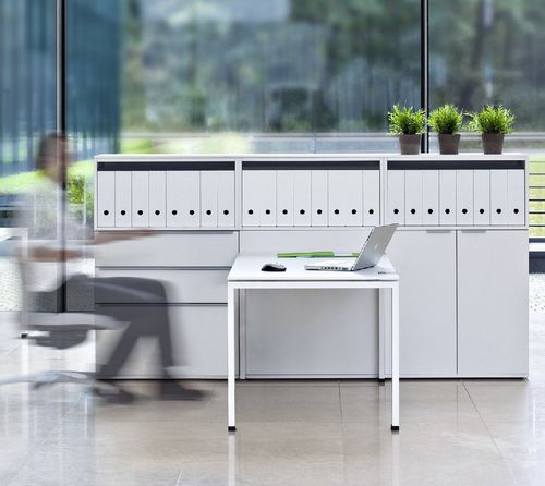 Armadio classificatore basso - M1|1.1 - Vario - alto / impiallacciato in legno / con cassetti