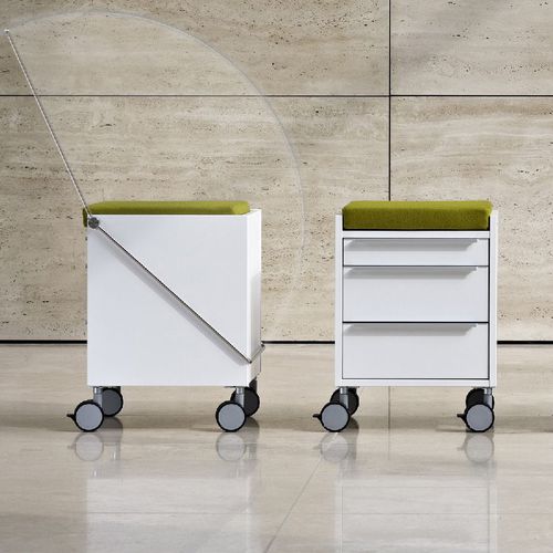 Cassettiera per ufficio in metallo - VERSA H  - Vario - in legno / 3 cassetti / con rotelle