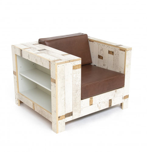 Poltrona contemporanea - ENORMOUS  - piet hein eek - in pelle / in legno compensato / in legno