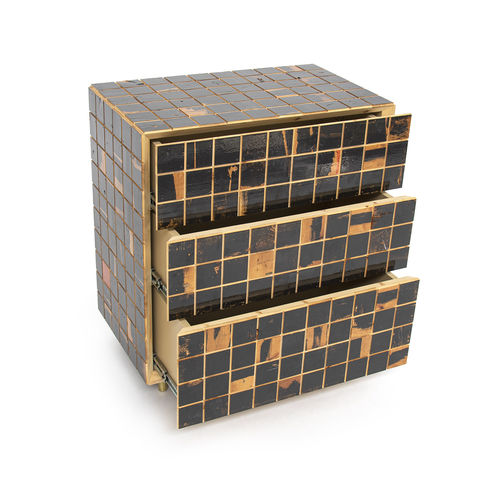 Cassettone contemporaneo - WASTE WASTE - piet hein eek - in legno / 3 cassetti / nero