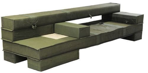 Divano design originale - 4311  - piet hein eek - in tessuto / verde / 3 posti