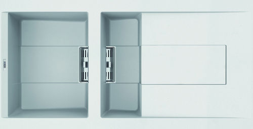 Lavello a 2 vasche - SMART 475 - ELLECI - con gocciolatoio / in composito / da incasso