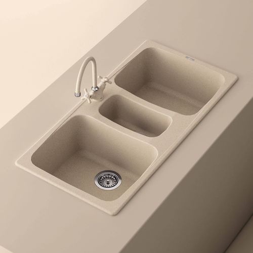 Lavello a 3 vasche - MASTER 550 - ELLECI - senza gocciolatoio / in composito / da incasso