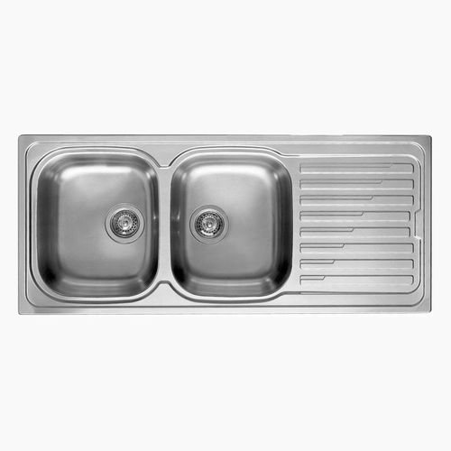 Lavello a 2 vasche - SKY 500 - ELLECI - con gocciolatoio / in acciaio inossidabile / da incasso