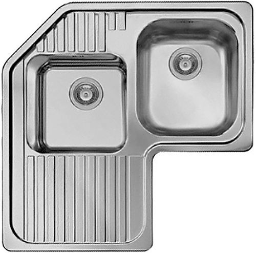 Lavello a 2 vasche - SKY - ELLECI - con gocciolatoio / in acciaio inossidabile / da incasso