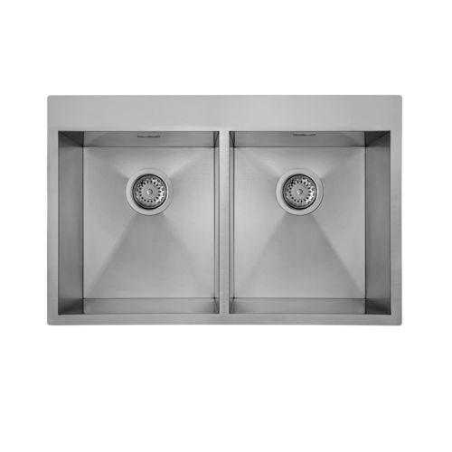 Lavello a 2 vasche - CUBE 700 2V - ELLECI - senza gocciolatoio / in acciaio inossidabile / da incasso