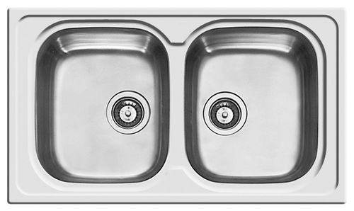 Lavello a 2 vasche - SKY 450 - ELLECI - senza gocciolatoio / in acciaio inossidabile / da incasso