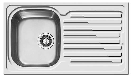 Lavello a 1 vasca - SKY 400 - ELLECI - con gocciolatoio / in acciaio inossidabile / da incasso