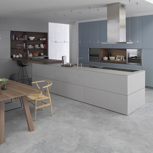 Cucina contemporanea - SURFACE - Key cucine - in noce / in acciaio / con isola