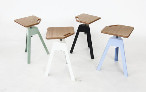 Sgabello contemporaneo - Nautinox Living - con supporto in metallo / con 3 piedi / da giardino