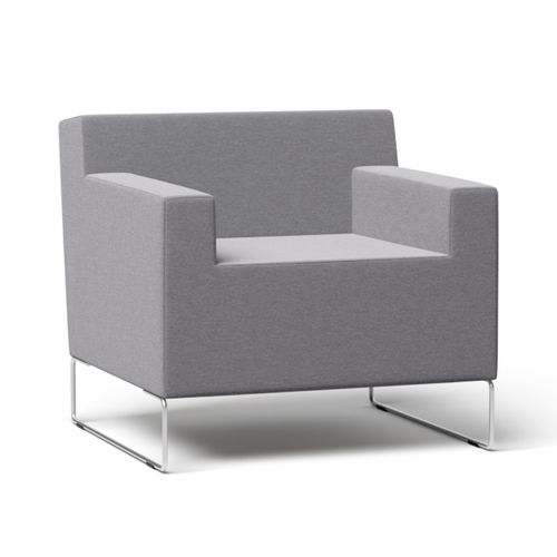 Poltrona contemporanea - JAMMY - april furniture - in tessuto / in acciaio inossidabile / con cuscino rimovibile