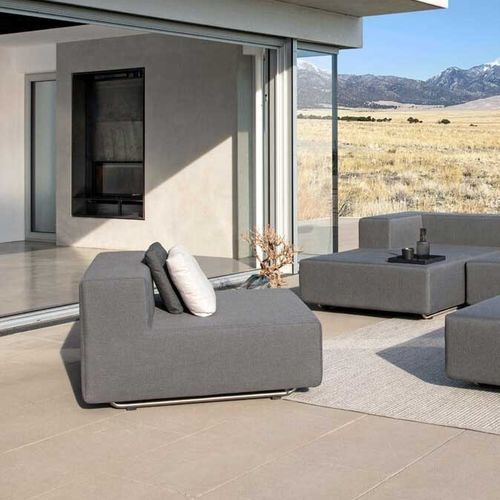 Chauffeuse contemporanea - LOOP - april furniture - in tessuto / in metallo / antimacchia