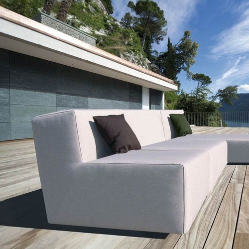 Chauffeuse contemporanea - LOOPY - april furniture - in Sunbrella® / impermeabile / grigia
