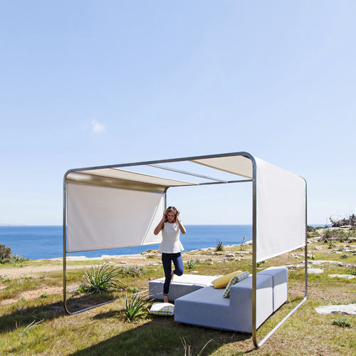 Pergola autoportante - SHANGRILA - april furniture - in acciaio inossidabile / in Sunbrella® / con copertura in tela