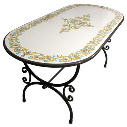 Tavolo classico - PLO-01 - AR.CE.A. SRL Handmade design - in pietra lavica / ovale