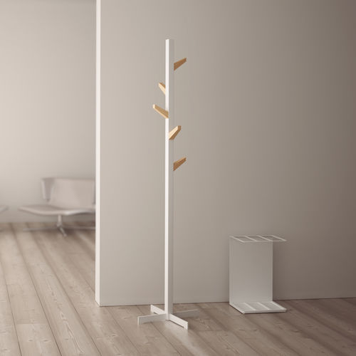 Appendiabiti da terra - SECOND TREE - Systemtronic - contemporaneo / in acciaio / in rovere