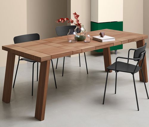 Tavolo da pranzo contemporaneo - Section - Sculptures Jeux - in rovere / in noce americano / con supporto in quercia
