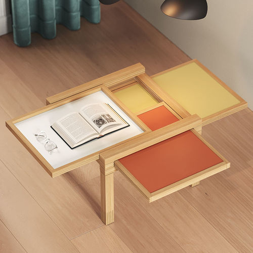 Tavolino basso design scandinavo - Par3 - Sculptures Jeux - in laminato / con supporto in quercia / con supporto in legno massiccio