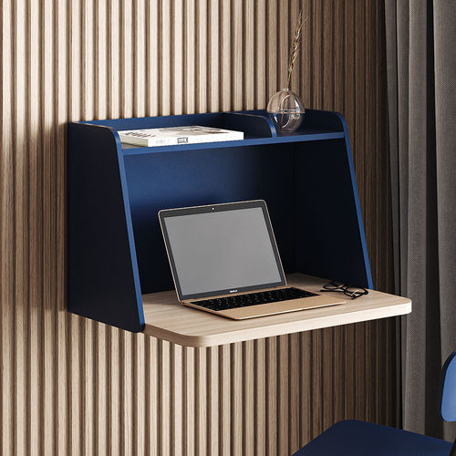 Scrittoio design scandinavo - Workin Mini Fix - Sculptures Jeux - in rovere / in laminato / con vano contenitore