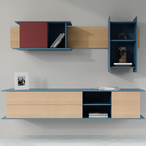 Credenza a muro - 7For - Sculptures Jeux - contemporanea / in legno laccato / in rovere