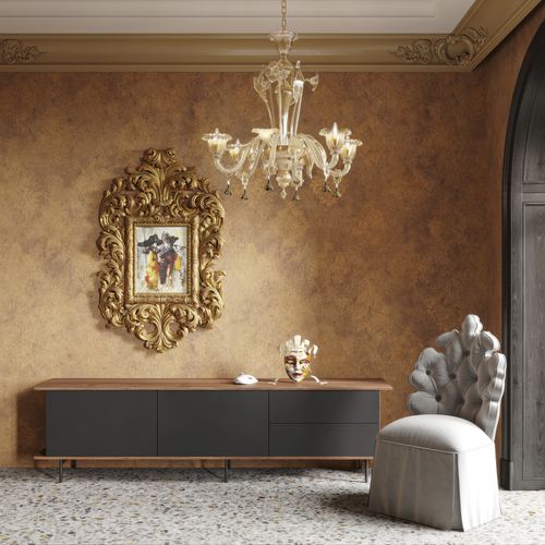 Credenza contemporanea - 7 for - Sculptures Jeux - in legno laccato / impiallacciata in legno / in MDF laccato
