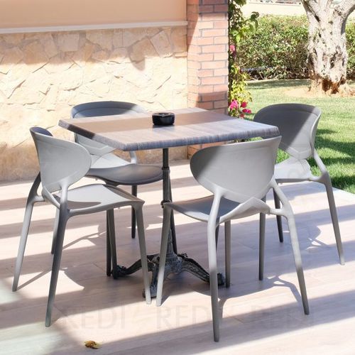 Tavolo in stile - ANTONIETA / 4 - Redi - in legno / con supporto in ghisa di alluminio / quadrato
