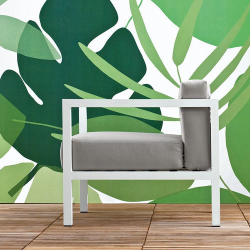 Poltrona contemporanea - Lui & Lei - Il Giardino di Legno - in tessuto / in alluminio / con cuscino rimovibile