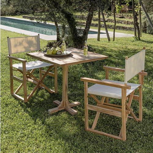 Sedia contemporanea - Regista - Il Giardino di Legno - da esterno / in tessuto / con supporto in teak