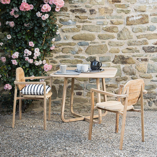 Sedia da pranzo contemporanea - Pebbles - Il Giardino di Legno - da interno / in teak / con supporto in teak