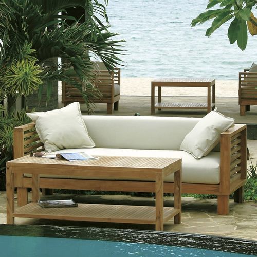Divano contemporaneo - Saint Tropez - Il Giardino di Legno - da giardino / in tessuto / con braccioli
