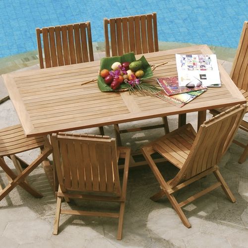 Tavolo da pranzo contemporaneo - Savana - Il Giardino di Legno - in teak / con supporto in teak / rettangolare