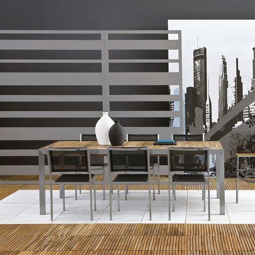 Tavolo da pranzo contemporaneo - Adamas - Il Giardino di Legno - in teak / con supporto in teak / rettangolare