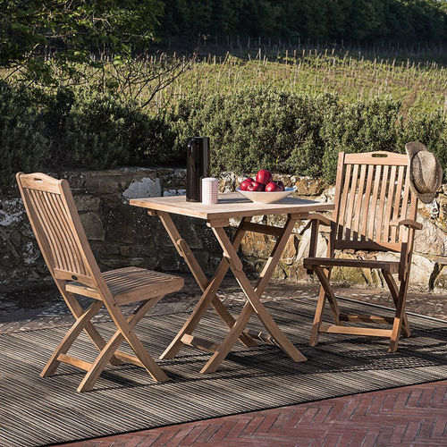Tavolo da pranzo classico - Moon - Il Giardino di Legno - in teak / con supporto in teak / quadrato