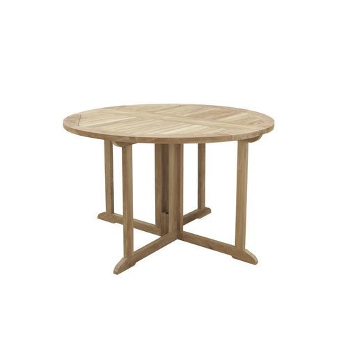 Tavolo da pranzo contemporaneo - Savana - Il Giardino di Legno - in teak / con supporto in teak / rotondo