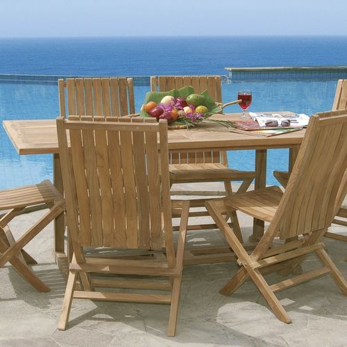 Tavolo da pranzo classico - Macao - Il Giardino di Legno - in teak / con supporto in teak / rettangolare