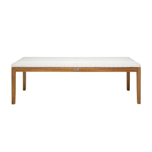 Tavolino basso contemporaneo - Fiji - Il Giardino di Legno - in resina intrecciata / con supporto in teak / rettangolare