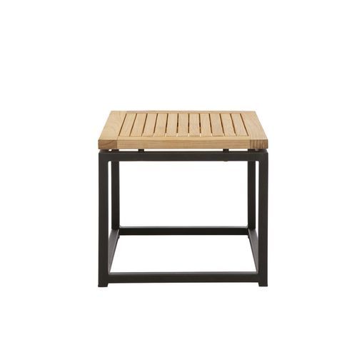 Tavolo d'appoggio contemporaneo - Lui & Lei - Il Giardino di Legno - in teak / con supporto in alluminio / quadrato