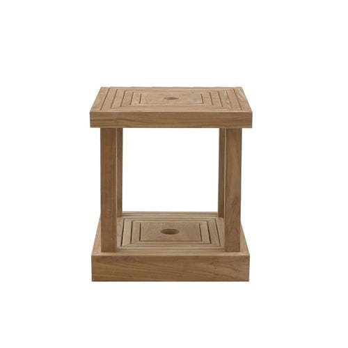Tavolo d'appoggio classico - Ombrelloni - Il Giardino di Legno - in teak / con supporto in teak / quadrato