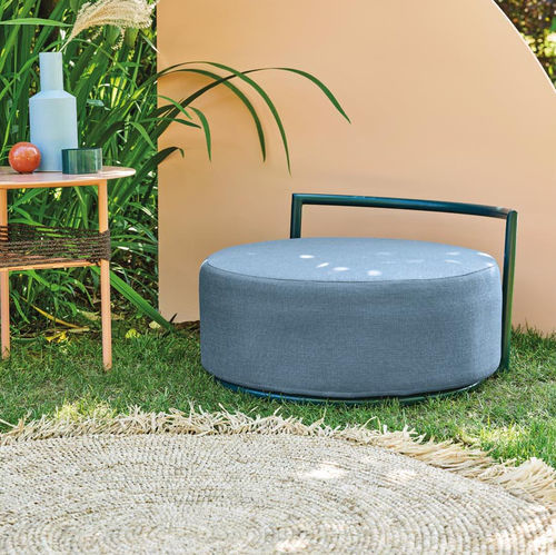 Ottomana contemporanea - Antipodi - Il Giardino di Legno - in tessuto / in metallo / tonda
