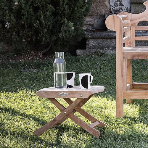 Tavolo d'appoggio contemporaneo - Accessories - Il Giardino di Legno - in teak / con supporto in teak / quadrato