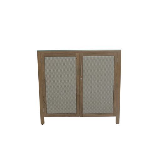 Credenza contemporanea - Siloso  - Il Giardino di Legno - in teak / in rattan / in vetro
